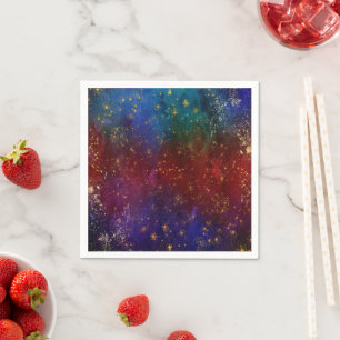Moody Ombre   Psychedelische Grunge Gold Stardust Serviette