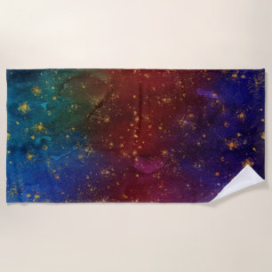 Moody Ombre Psychedelische Grunge Gold Stardust Strandtuch