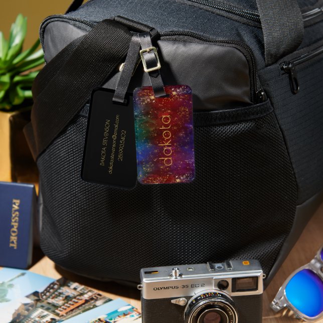 Moody Ombre | Psychedelischer Grunge Stardust Cust Gepäckanhänger (Vorderseite & Rückseite)