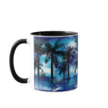 Moody Palms - Blue Lila Tropical Beach Tasse