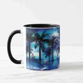 Moody Palms - Blue Lila Tropical Beach Tasse