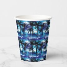 Moody Palms - Blue Lila Tropical Beach Tasse