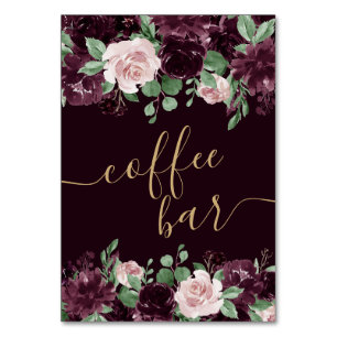 Moody Passion   Dramatischer Lila Wein Coffee Bar Tischnummer