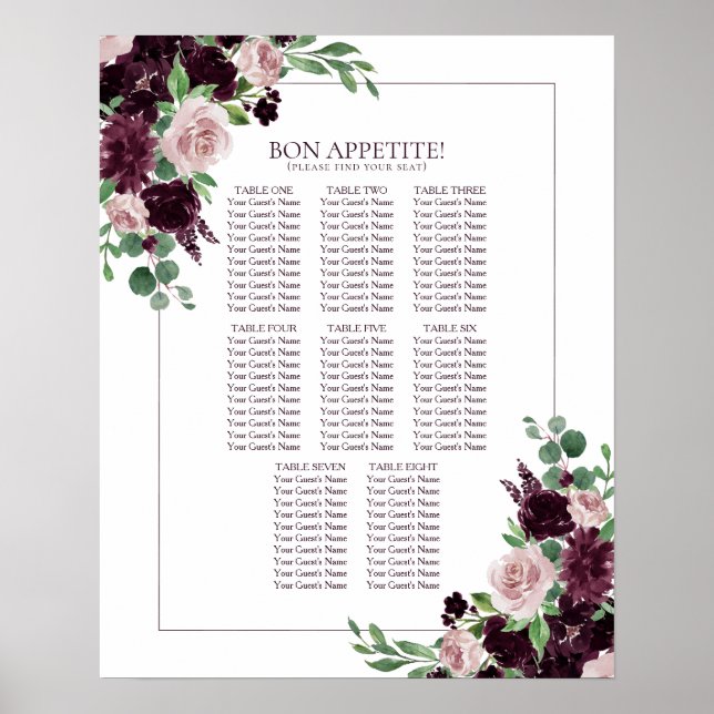 Moody Passion | Lila Seekarte für Blumenrahmen Poster (Vorne)