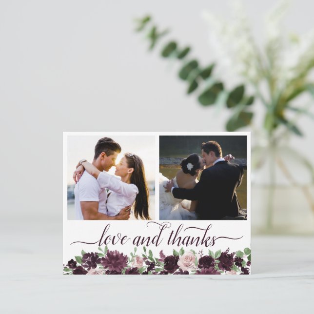 Moody Passions | Dramatisch Lila 2 Foto Vielen Dan Postkarte (Stehend Vorderseite)