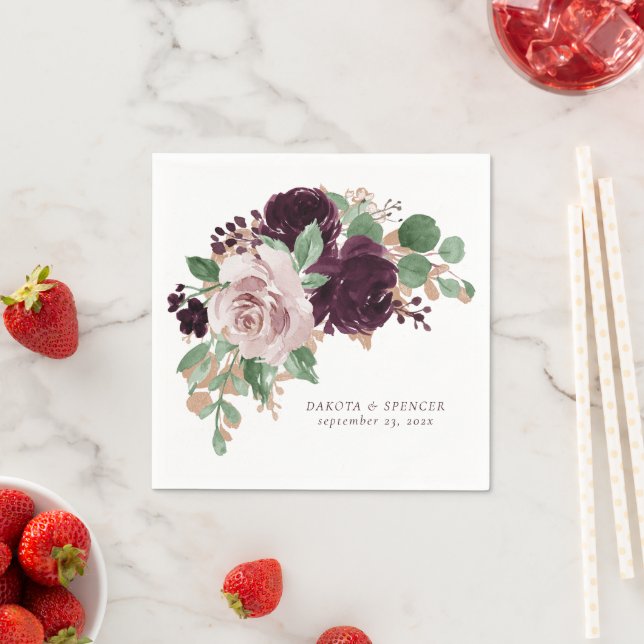 Moody Passions | Dramatisch Lila Rose Serviette (Beispiel)