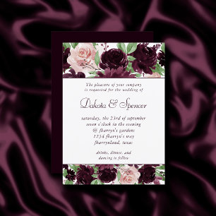 Moody Passions Dramatischer Lila Wein Rose Garla Einladung