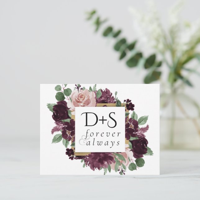 Moody Passions | Dramatischer Wein Save the Date Ankündigungspostkarte (Stehend Vorderseite)