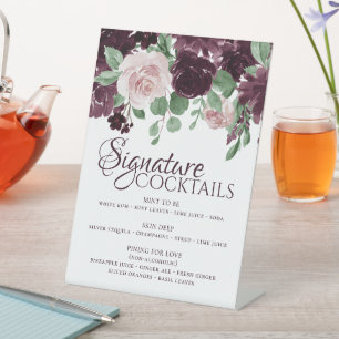 Moody Passions   Lila Signaturgetränke Sockelschild