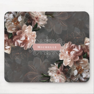 Moody Pink Blume Eleganter Vintager Individuelle N Mousepad