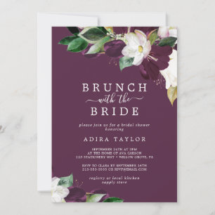 Moody Plum Brunch mit Bride Brautparty Einladung