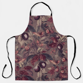 Moody Plum & Fig Leaves Apron | Artistic Botanical Schürze