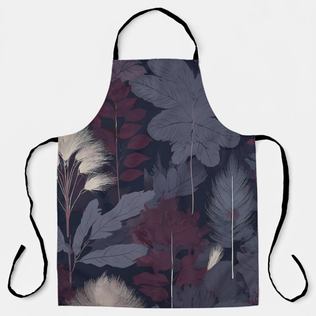 Moody Plum Fig & Pampas Grass Botanical Apron Schürze (Vorderseite)