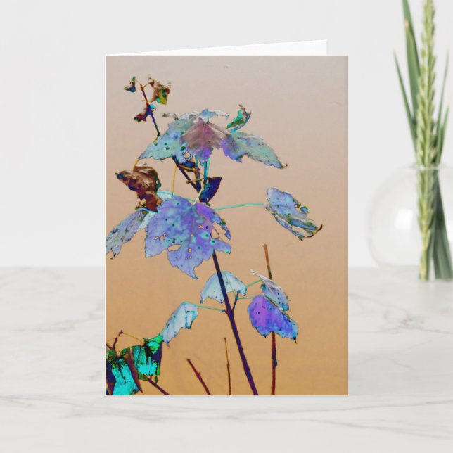 "Moody Pond Blätter I" digital bearbeitete junge B Karte (Vorderseite)