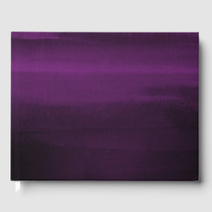 Moody Purple Pflaume Moderne Wasserfarbe Chic Hoch Gästebuch