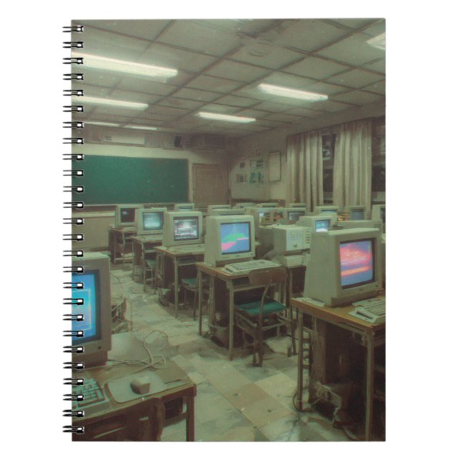 Moody Retro Computer Labrador Notebook Notizblock (Vorderseite)