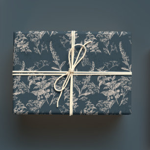 Moody & Romantic Dark Wildblume Geschenkpapier Set
