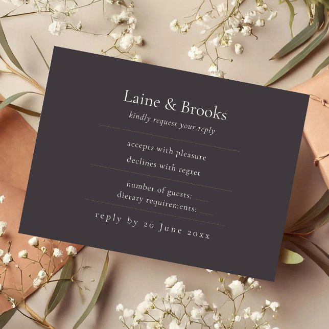 Moody RSVP Card | Minimal Elegant Wedding Karte (Von Creator hochgeladen)