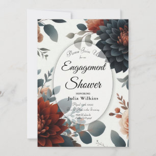 Moody Rustic Fall Florals Verlobung Dusche Einladung
