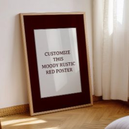 Moody Rustic Red Custom Poster Zitat Weihnachten