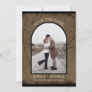 Moody Rustica Save the Date Karte Earthy Brown