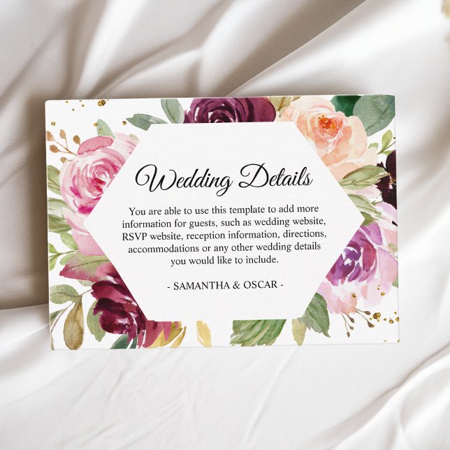 Moody & rustikal Burgund Aquarellrahmen En Begleitkarte (Von Creator hochgeladen)