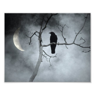 Moody Sky und ein Crescent Moon Fotodruck