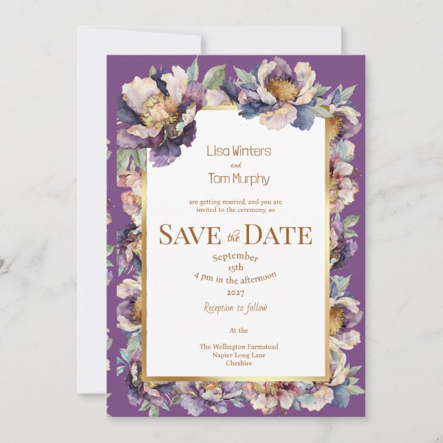 Moody Soft Goth Save the Date Einladung Hochzeit (Vorderseite)