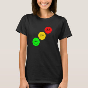 Moody Stoplight Diagonal Stopp Light Faces Traffic T-Shirt