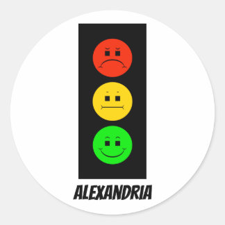 Moody-Stoplight mit Name anpassbar Runder Aufkleber