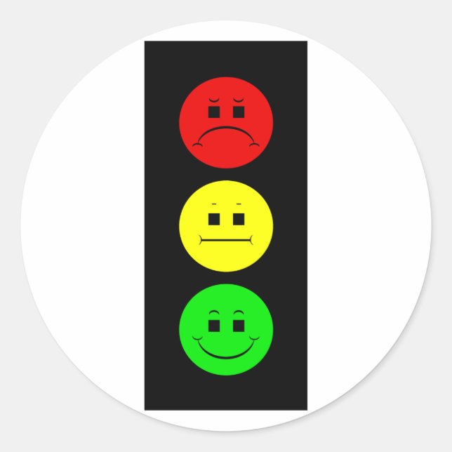 Moody Stoplight Runder Aufkleber (Vorderseite)