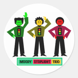 Moody Stoplight Trio-Zeichen Runder Aufkleber