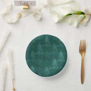 Moody Tree Pattern Dark Midnight Aquamarin Chris Pappteller