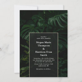 Moody Tropical Monstera Einladung zur Hochzeit