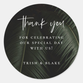Moody Tropics Vielen Dank Runder Aufkleber