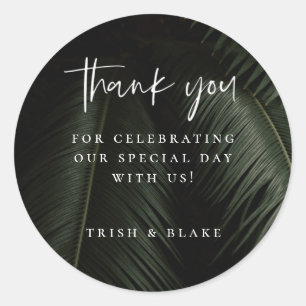 Moody Tropics Vielen Dank Runder Aufkleber