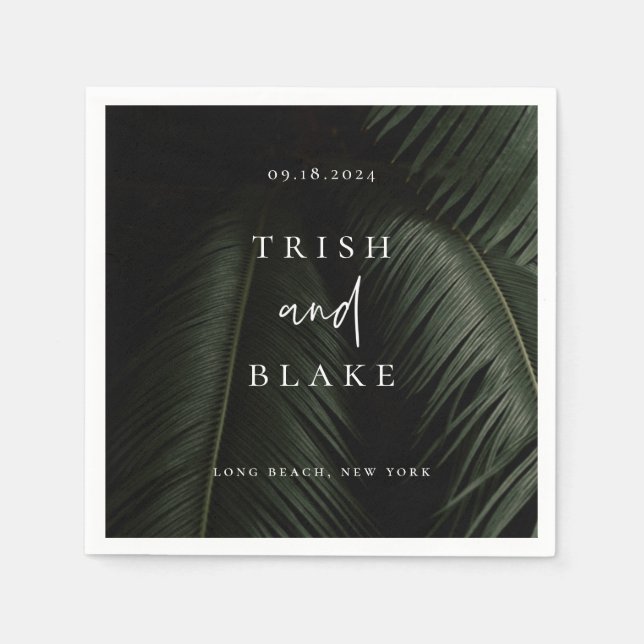 Moody Tropics Wedding Serviette (Vorderseite)