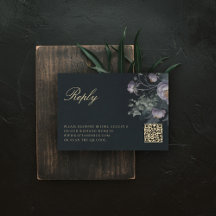 Moody Vintag Floral Peony Romance QR Code Wedding