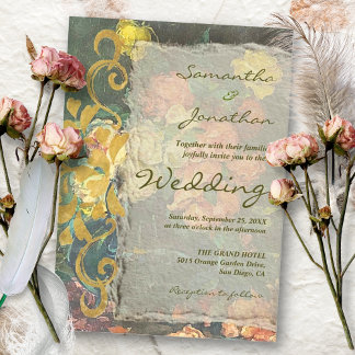 Moody Vintag Floral Rokoko Revival Wedding Einladung