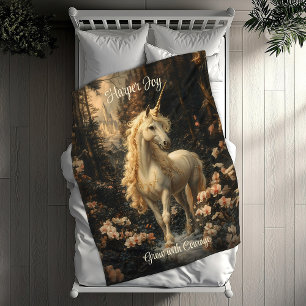 Moody Vintage Einhorn   Dunkles Whimsigoth Kinderz Fleecedecke