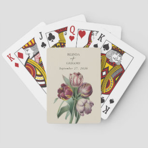 Moody Watercolor Lila Tulips Gastgeschenk Hochzeit Spielkarten