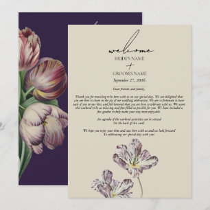 Moody Watercolor Lila Tulips Hochzeitreise Programm