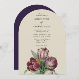 Moody Watercolor Lila Tulips Hochzeitsplatz Einladung