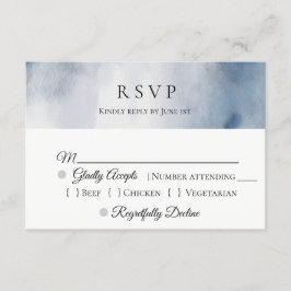 Moody Watercolor Wash Wedding RSVP Karte