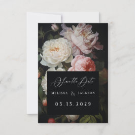 Moody White Peony Blush Rose Save The Date