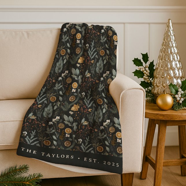 Moody Winter botanisch Personalisiert Fleecedecke (Von Creator hochgeladen)