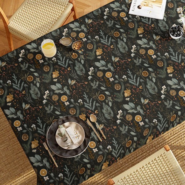 Moody Winter Botanischer Weihnachtsfeiertag Tischdecke (Von Creator hochgeladen)