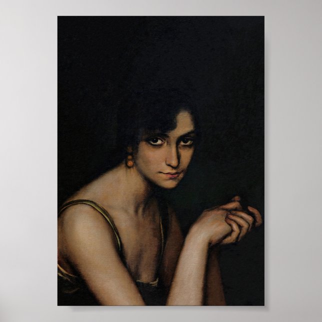 Moody Woman Portrait Vintag Art Poster (Vorne)
