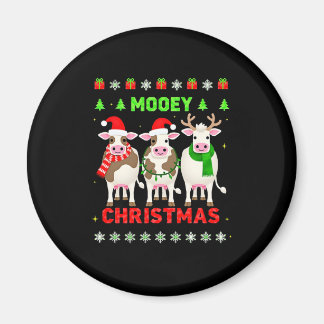 Mooey Christmas Cow Christmas Ugly Sweater Pajama  Magnet