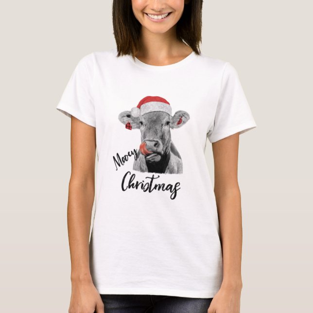 Mooey Christmas Cow T-Shirt (Vorderseite)